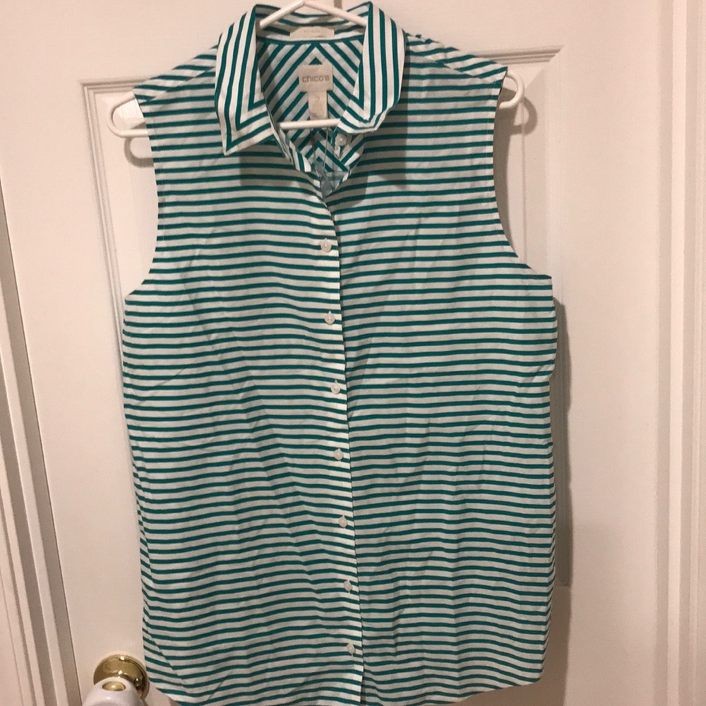 Chico’s Effortless Sleek Stripe Tank